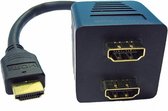 Goobay A 340 G (HDMI 19pin M/2xHDMI 19pin F) HDMI M 2x HDMI F Zwart kabeladapter/verloopstukje
