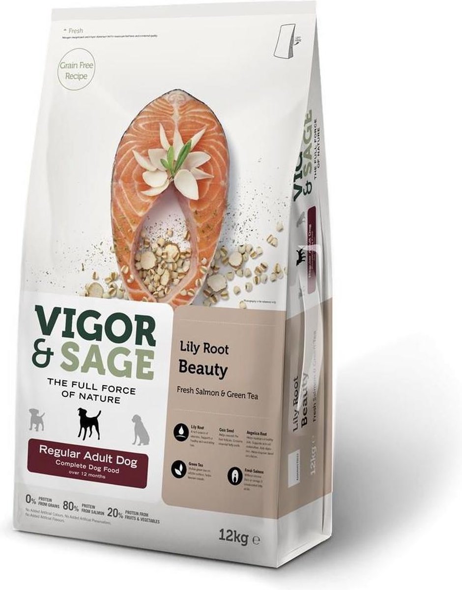 VIGOR & SAGE DOG ADULT REGULAR LILY ROOT BEAUTY 12 KG