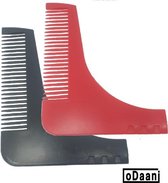 Beard Bro - Baardkam - 2 Stuks - Baardtrimmer - Baard Verzorging - Rood + Zwart - Baard styling - oDaani