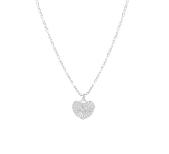 Glams Ketting Hart 1,4 mm 42 + 3 cm - Zilver