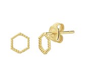Glams Oorknoppen Zeshoek - Zilver