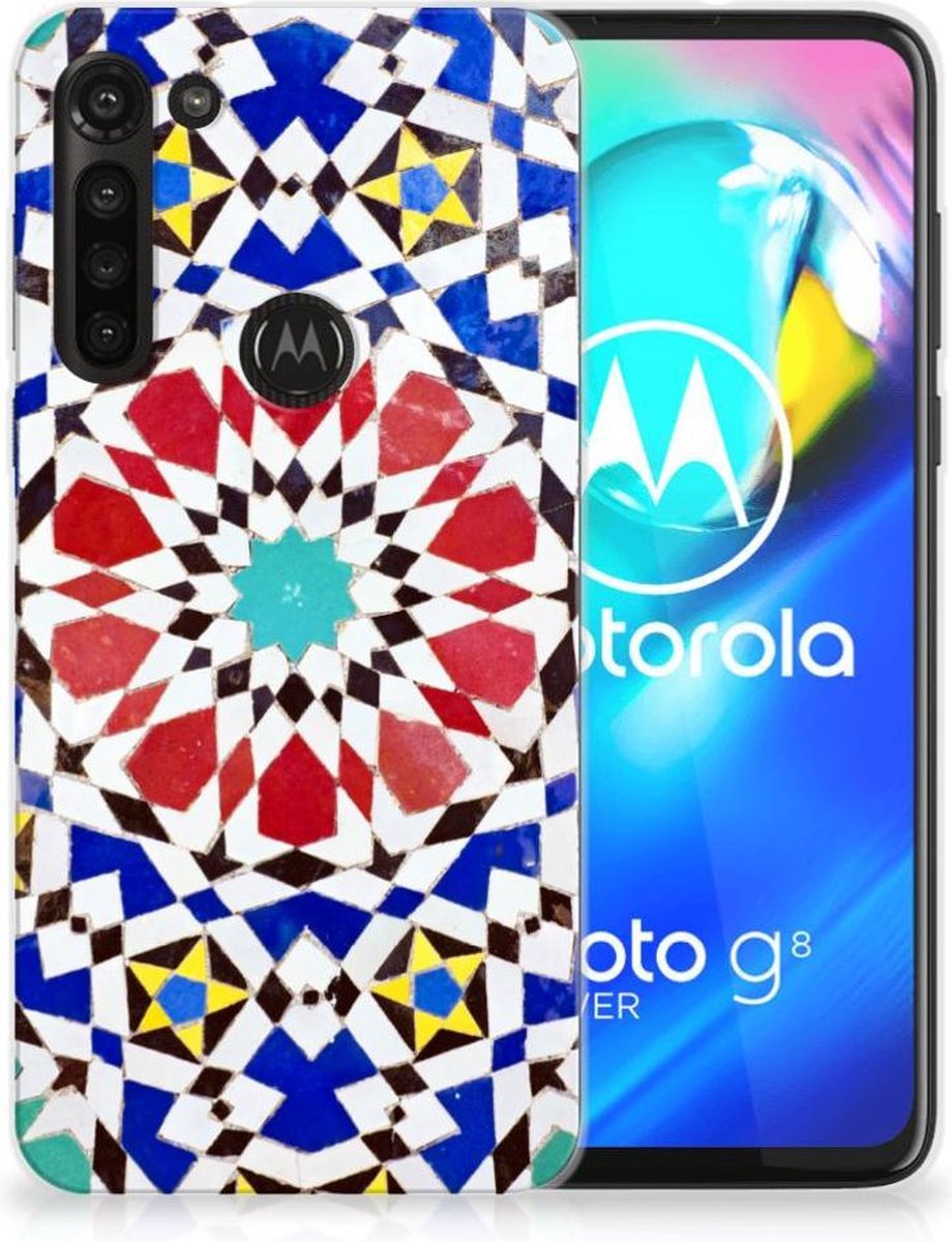Motorola Moto G8 Power TPU Siliconen Hoesje Mozaïek