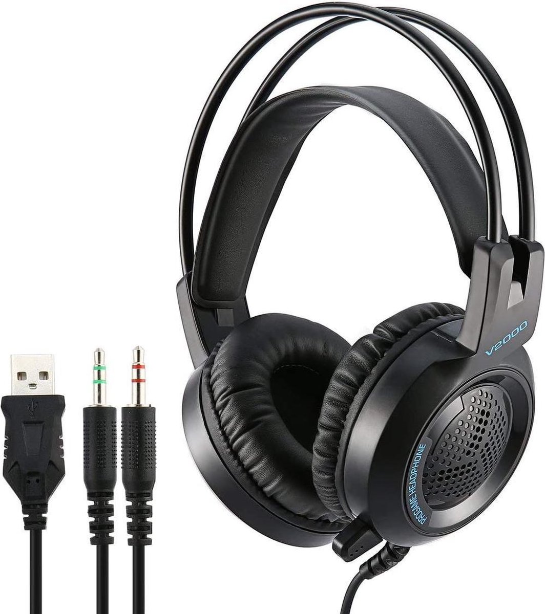 V2000 gaming headset met microfoon voor Xbox One, Playstation 4 , Computer PC Laptop | Skype bellen| - Gaming headset