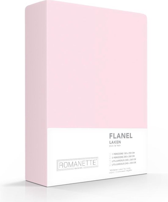 Warme Flanel Lits-jumeaux Laken Roze | 240x260 | Ideaal Tegen De Kou | Zacht En Comfortabel