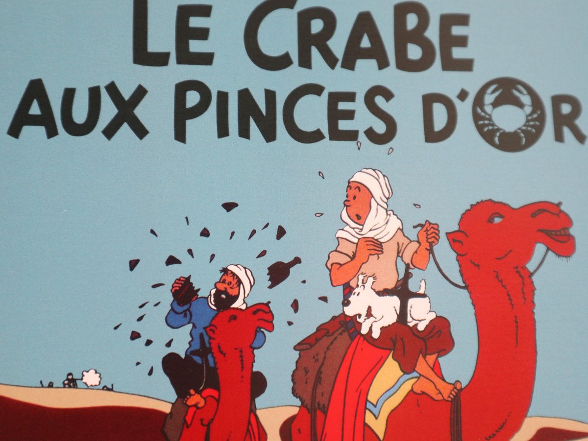 Plaque Métal 20x30 cm TINTIN " Le Crabe aux Pinces d'Or " 