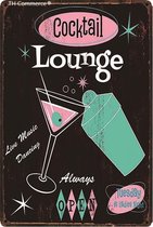 Decoratie Wandbord Metaal - Cocktail Lounge - Bar - Alcohol