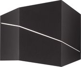 LED Wandlamp - Wandverlichting - Trion Zorran - 6W - Warm Wit 3000K - Rechthoek - Mat Zwart - Aluminium - BES LED