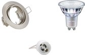 LED Spot Set - GU10 Fitting - Inbouw Rond - Mat Nikkel - Kantelbaar Ø83mm - Philips - MASTER 927 36D VLE - 4.9W - Warm Wit 2200K-2700K - DimTone Dimbaar