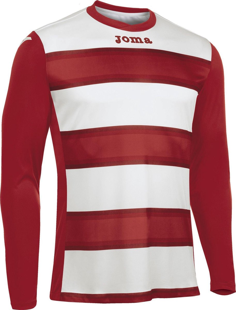 Joma Europa III Voetbalshirt Lange Mouw - Wit / Rood | Maat: XL