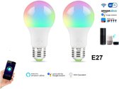 2x DrPhone SmartLED® - Dimbaar E27 Smart Lamp - Slimme Verlichting - 7W - RBG+CCT - Wifi - Smart Home - Alexa / Google Assistant - Led Lamp