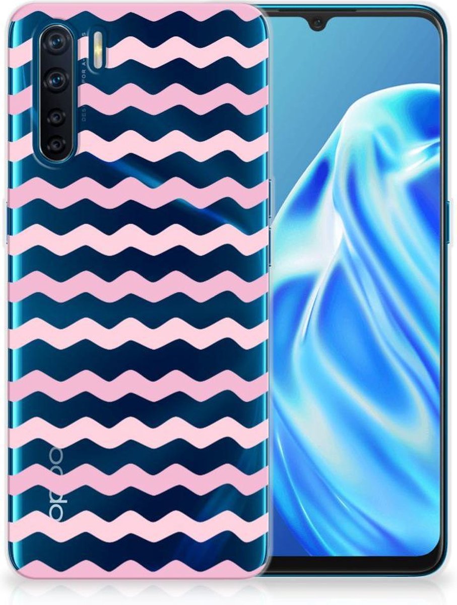 OPPO A91 TPU bumper Waves Roze
