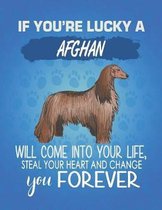If You're Lucky A Afghan Will Come Into Your Life, Steal Your Heart And Change You Forever: Composition Notebook for Dog and Puppy Lovers