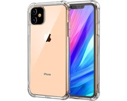 Hoesje Geschikt voor iPhone 11 Hoesje Siliconen Shock Proof Case Hoes - Hoes Geschikt voor iPhone 11 Hoes Cover Case Shockproof - Transparant