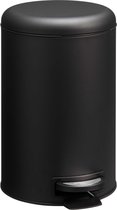 Luxe pedaalemmer / mat zwart / prullenbak / 12 L / 12 liter / 33 x 25 x 39 cm / kantoor / keuken