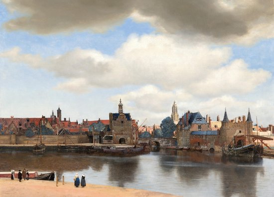 Poster Gezicht op Delft - Johannes Vermeer - Hollandse Meester - Olieverf - 50x70 cm - Kunst