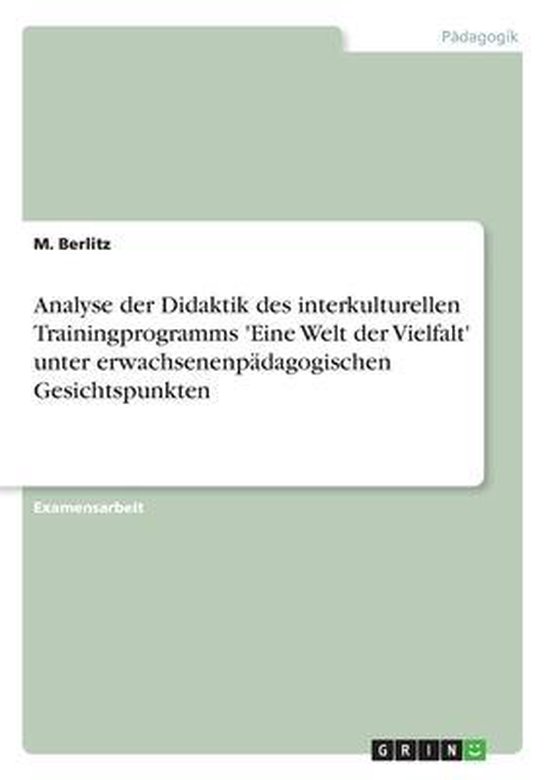 Analyse Der Didaktik Des Interkulturellen Trainingprogramms  ... - cover