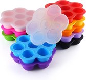 Multifunctionele siliconen BPA vrije babyvoeding bewaarbakjes - 2 stuks - Blauw - Moedermelk bewaren - Mini cupcakes - ijslolly's