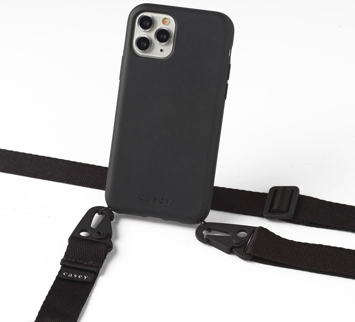 Duurzaam hoesje Apple iPhone XR met verticale brede band zwart