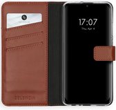 Selencia Echt Lederen Booktype Huawei P Smart (2020) hoesje - Lichtbruin