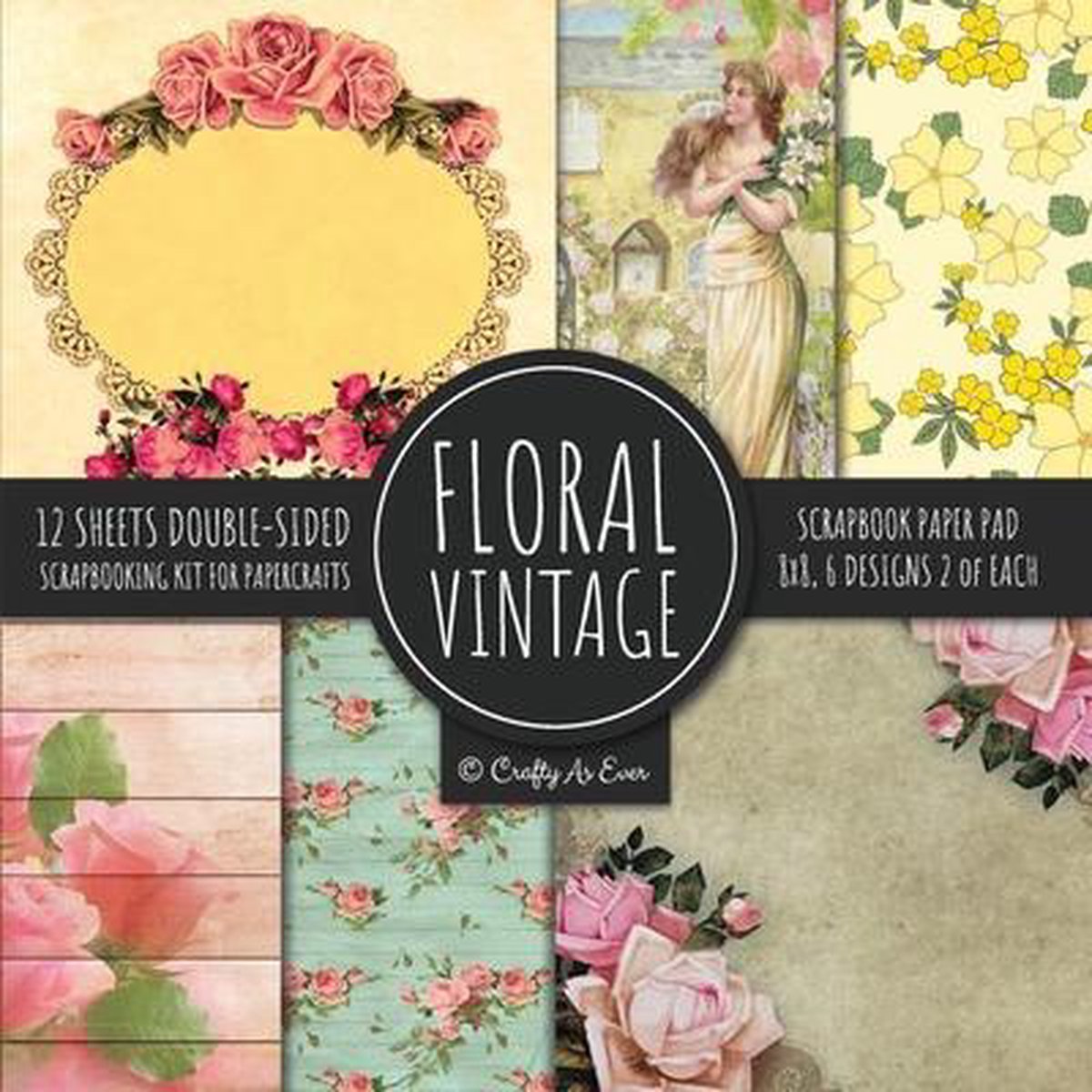 Vintage Floral Scrapbook Paper Pad 8x8 Scrapbooking Kit for Papercrafts,  Cardmaking