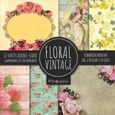Vintage Floral Scrapbook Paper Pad 8x8 Scrapbooking Kit for Papercrafts, Cardmaking, DIY Crafts, Flower Background, Vintage Design