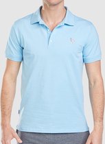 Eubi Poloshirt FLAMINGO - Lichtblauwe Polo - Premium Kwaliteit - Heren Maat L