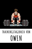 Trainingstagebuch von Owen: Personalisierter Tagesplaner für dein Fitness- und Krafttraining im Fitnessstudio oder Zuhause