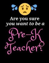 Are you sure you want to be a Pre-k Teacher?: Teacher Notebook/Journal 120 Blank Lined Page 8.5''x 11''