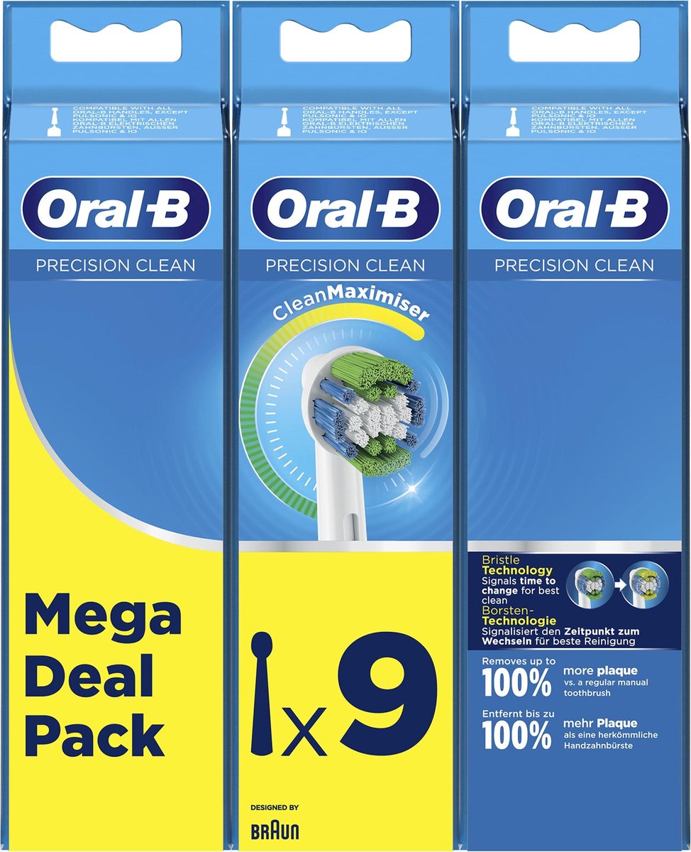 Oral-B Precision Clean - Met CleanMaximiser-technologie - Opzetborstels - 9 Stuks