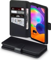 Samsung Galaxy A31 hoesje, MobyDefend luxe echt leren wallet bookcase, Zwart | GSM Hoesje / Telefoonhoesje Geschikt Voor: Samsung Galaxy A31