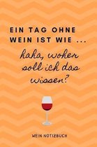 Ein Tag Ohne Wein Ist Wie ... Haha, Woher Soll Ich Das Wissen? Wein Notizbuch: A4 Notizbuch punktiert als Geschenk f�r Wein-liebhaber, Weinkenner, Win