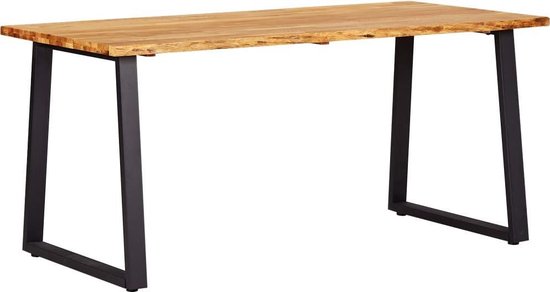 Eettafel Massief hout 160x80 (Incl LW3D Klok)) - Dineertafel - Eet tafel  -... | bol.com
