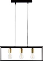 BRILLIANT lamp Arica hanglamp 3-lichts zwart / messing | 3x A60, E27, 60W, geschikt voor normale lampen (niet inbegrepen) | Schaal A ++ tot E | Kabel kan worden ingekort
