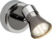 BRILLIANT lamp Jupp LED wandspot chroom / zwart | 1x LED-PAR51, GU10, 3W LED reflectorlamp inbegrepen, (250lm, 3000K) | Schaal A ++ tot E | Draaibare kop
