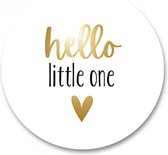 Goudfolie sluitsticker met hello little one - 24 stuks - 3,5 cm