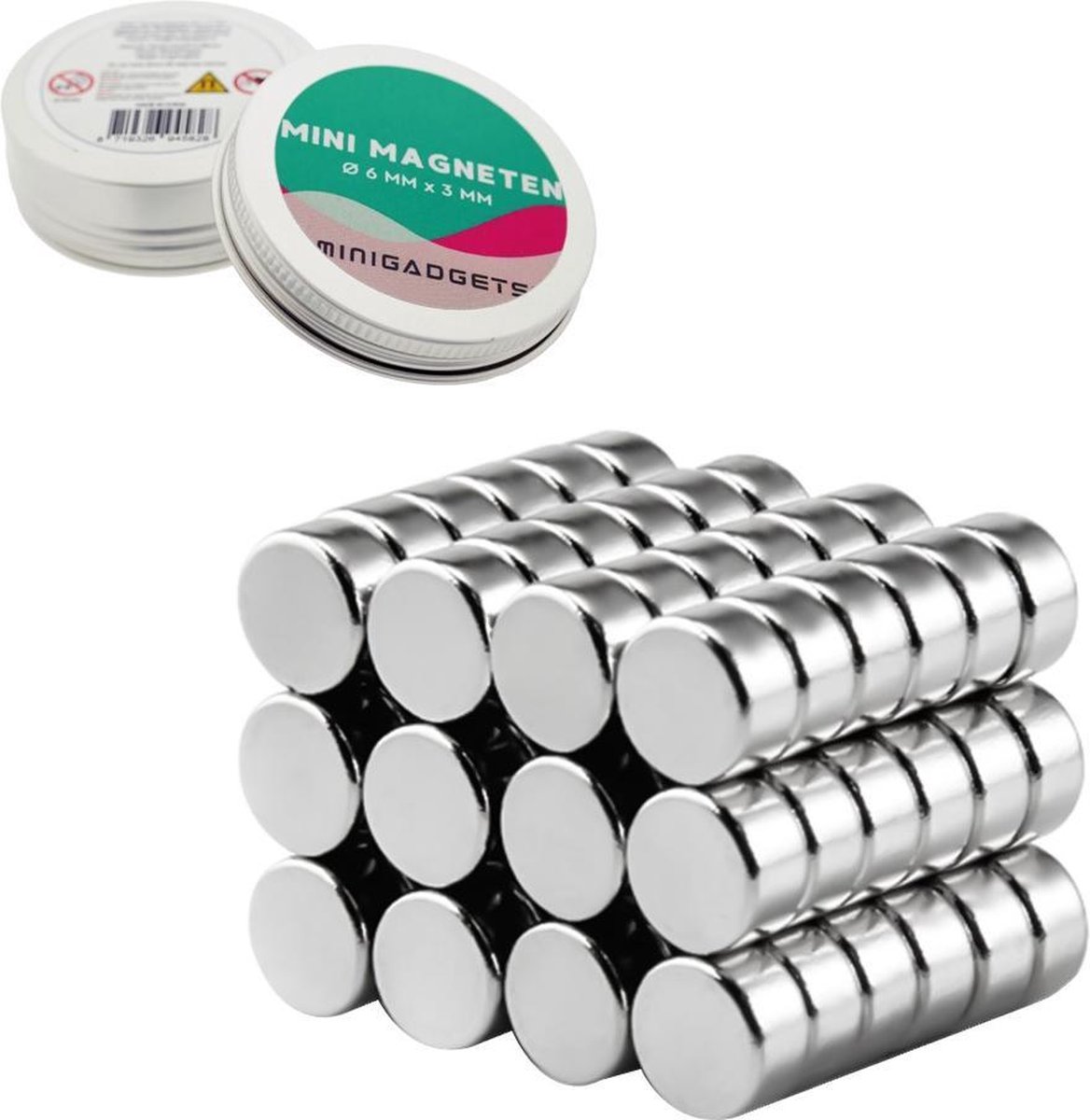 Super sterke magneten - 6 x 3 mm (50-stuks) - Rond - Neodymium - Koelkast magneten - Whiteboard magneten - Klein - Ronde - 6x3mm