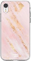 HappyCase Apple iPhone XR Hoesje Flexibel TPU Pink Marmer Print