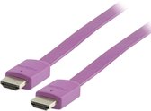 Valueline HDMI kabels Platte High Speed HDMI kabel met ethernet HDMI-connector - HDMI-connector 2,00 m paars