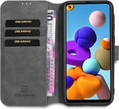 DG Ming Retro Portemonnee Samsung Galaxy A21s Hoesje Grijs