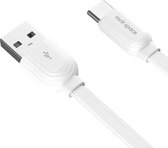 ROCK S5 3A USB-C / Type-C opladen + gegevenssynchronisatie TPE platte vorm datakabel, kabellengte: 1 m (wit)