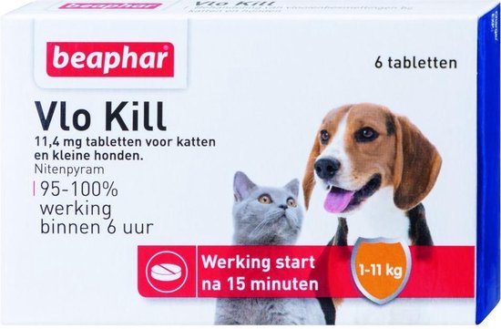 Vlo Kill - Kleine Hond/Kat - Tot 11 Kg - 6 Tabletten