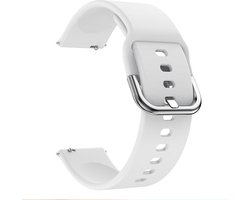 Zacht Siliconen Bandje - Sportbandje - Garmin Vivoactive 3 & Forerunner 245/645 Music - Huawei Watch 2 - Wit