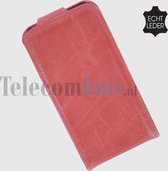 Apple iPhone SE smartphone hoesje echt leder flip case natuurroze
