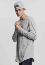 Urban Classics - Long Shaped Fashion Longsleeve shirt - S - Grijs