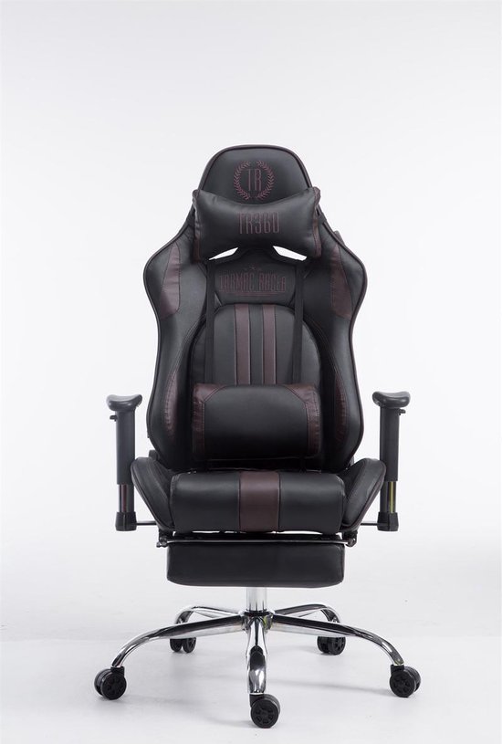 Gamingstoel voor volwassenen - met voetensteun - zwart - 135x70x135