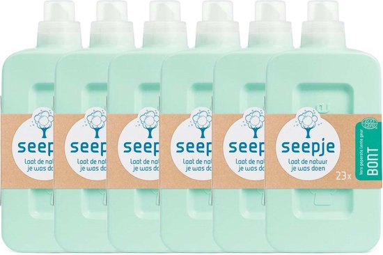 Seepje - Wasmiddel Bont - Versgeperste lente - 6 x 1,15L (138 wasbeurten) - Voordeelverpakking