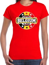 Have fear Belgium is here t-shirt met sterren embleem in de kleuren van de Belgische vlag - rood - dames - Belgie supporter / Belgisch elftal fan shirt / EK / WK / kleding XL