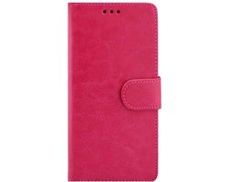 Let op type!! Crazy Horse structuur horizontaal Flip lederen hoesje met houder & opbergruimte voor pinpassen & portemonnee & Photo Frame voor Sony Xperia Z5 / E6603 / E6653 / E6633 / E6683(hard roze)