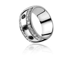 ZINZI zilveren ring zwart ZIR550Z