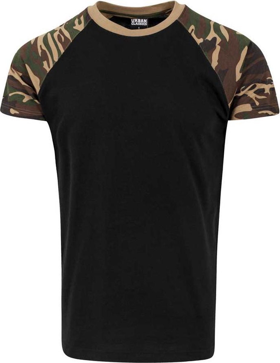 Urban Classics Raglan Contrast Heren T-shirt S Zwart